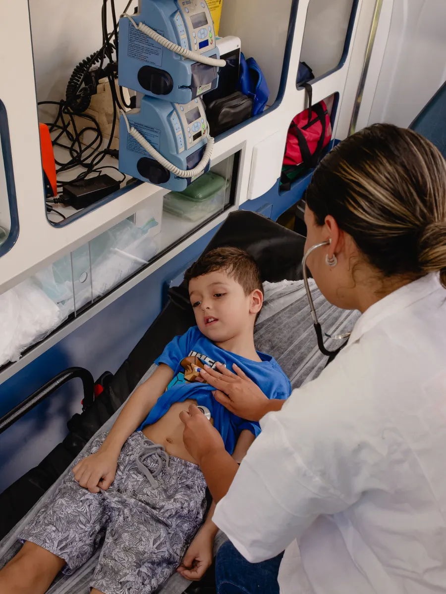 Atendimento emergencial de criança em evento